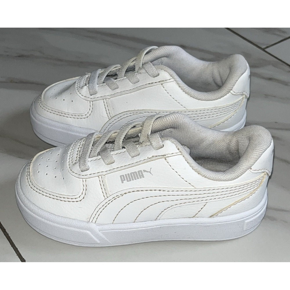 PUMA Caven 2.0 White Sneakers Toddler Size 8C Slip On Little Kids Shoes